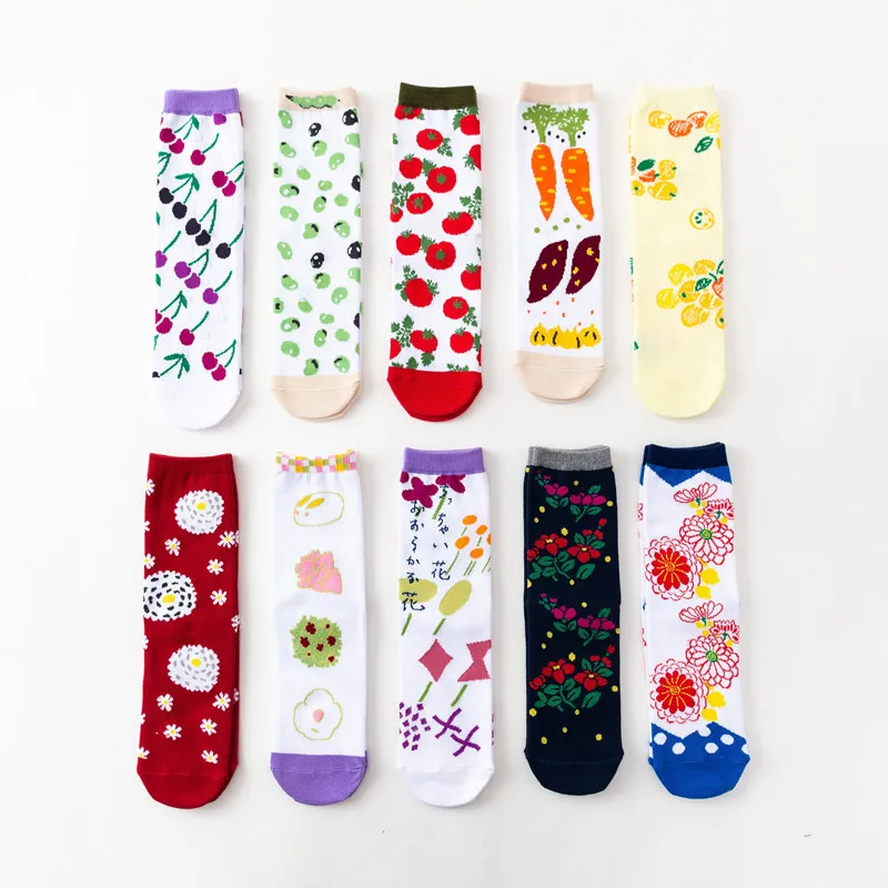 

PEONFLY Women's Socks Japanese Cotton Colorful Cartoon Cute Funny Happy kawaii Skull Alien Avocado Socks for Girl Christmas Gift