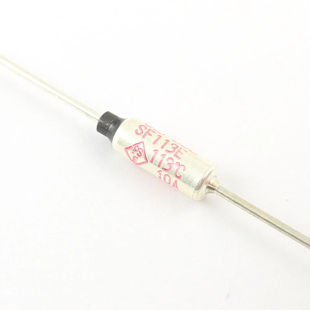 

10Pcs / Lot Microtemp Axial Thermal Fuse Cutoff TF 113 Degree SF113E 250V 10A
