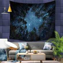 

Starry Sky Woods Tapestry Hanging Cloth Bohemian Yoga Wall Tapestry Mandalas Boho Beach Mat Wall Hanging