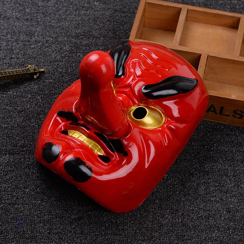 

Halloween Plastic Mask Horror Red Tengu Long Nose Mask Drama Samurai Party Props Carnaval party supply Mascaras Halloween Terror