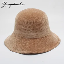 Женская шапка из овечьей шерсти, вязаная Рыбацкая шляпа для взрослых, женская, одноцветная, волнистая, шелковая, замшевая, модная, плоская шляпа