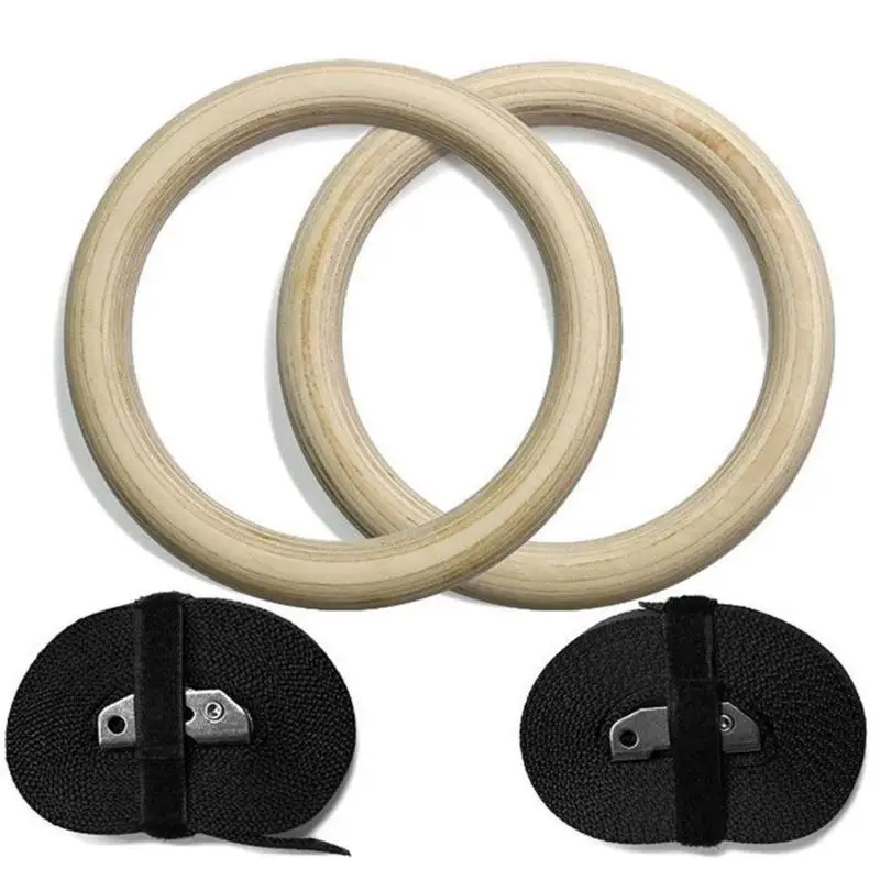 

Wooden Gymnastics equipment 28mm Exercise Fitness Gymnastic Rings for Gym Crossfit Pull Ups Muscle Ups Fitness Equipment