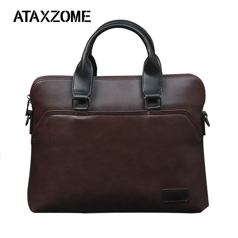 

ATAXZOME Fashion Men's Briefcase High quality PU 12-inch Office Worker Bag Laptop Shoulder Bag Men's Holiday Gift