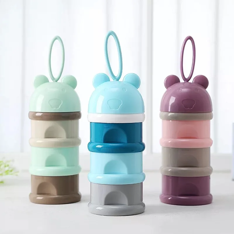 

3 layer Frog Style Portable Baby Food Storage Box Essential Cereal Cartoon Milk Powder Boxes Toddle Kids Formula Milk Container
