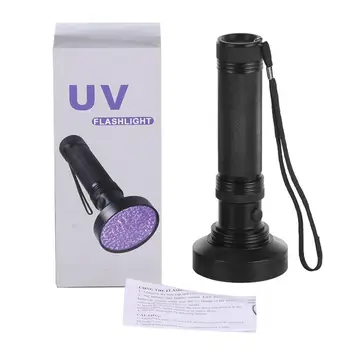 

100 LED UV Flashlight Torch Light Black Light 395 NM Ultraviolet Blacklight Detector For Dog Urine, Pet Stains And Bed Bug