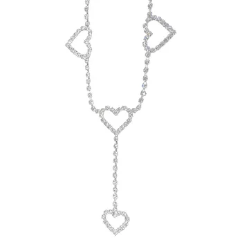 

MYTL Fashion Sequin Rhinestone Heart-Shaped Waist Chain Dress Decorative Pendant Waist Chain Rhinestone Waist Chain