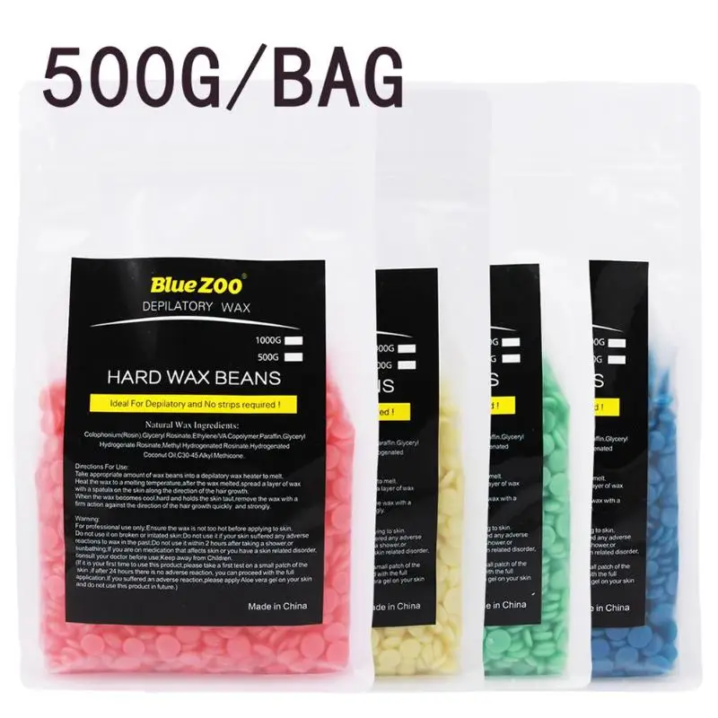 500/1000g Hard Wax Beans Painless Depilatory Wax Waxing Pellet Body Hair Removal Warmer Wax Heater Pot Hair Remover