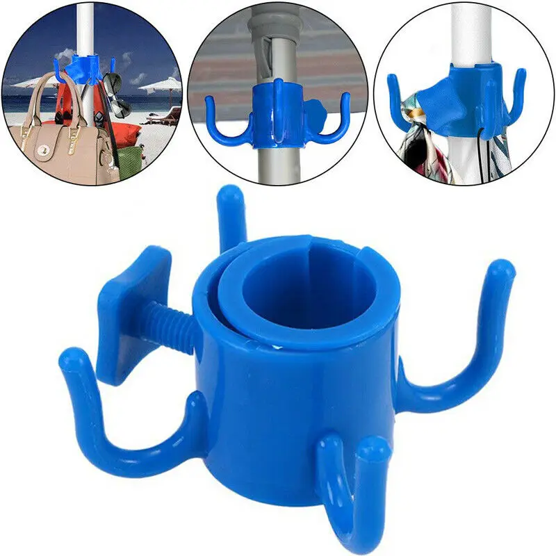

1Pcs Beach Umbrella Hook Hanging Camping Trip Clasp 4 Prong for Towels Bags Hats