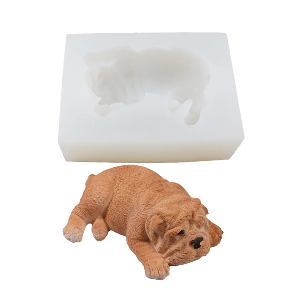 

Sleepy Shapie Dog ShapeCake Silicone Mold 3D Cartoon Bulldog Silicone Decoration Mould DIY Handmade Soap Cake Baking Mold