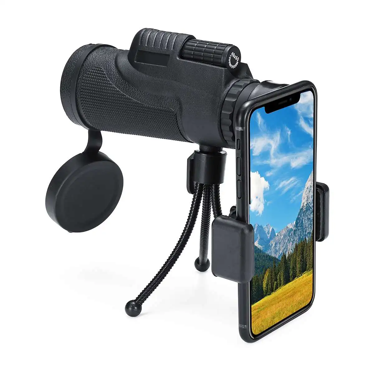 Объектив для телефона 40X60 Zoom для смартфона Монокуляр Телескоп Сфера камера Кемпинг Туризм Рыбалка с мобильным телефоном клип штатив