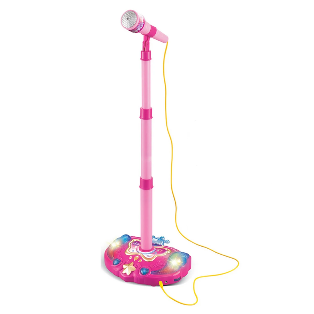 Дети Караоке Регулируемая подставка микрофон музыка микрофон игрушечный музыкальный инструмент игрушка с световым эффектом подарок на год мальчик девочка