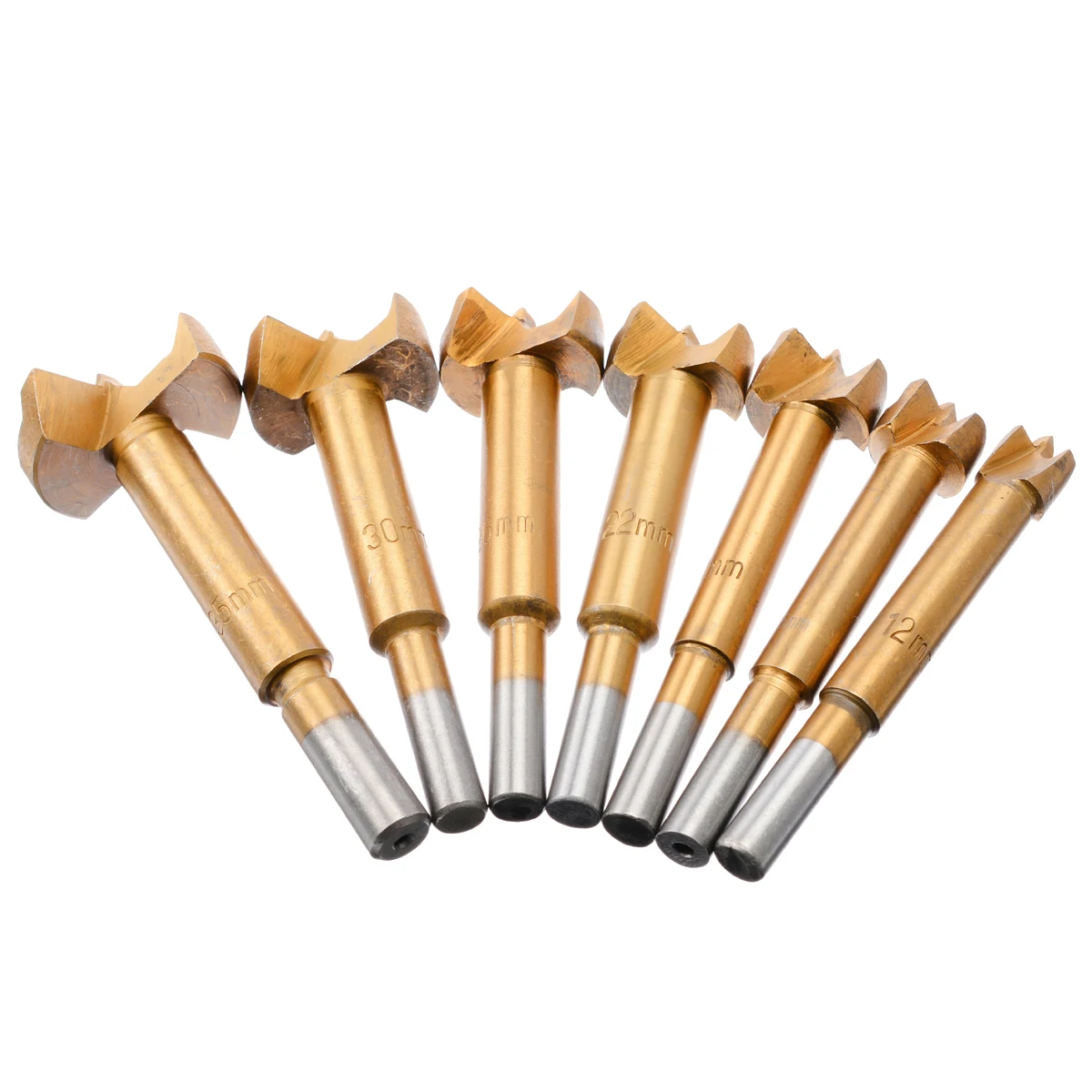 7pcs Forstner Wood Drill Bits High Carbon Steel Router Bit Row Drilling for Boring Machine Wood Woodworking 12-35mm