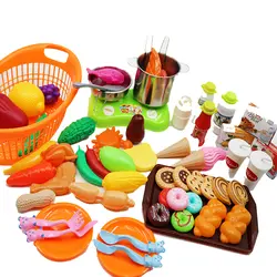60 шт. дети играют и ролевые игры фрукты овощи десерт игровой набор Моделирование кухня еда Playset