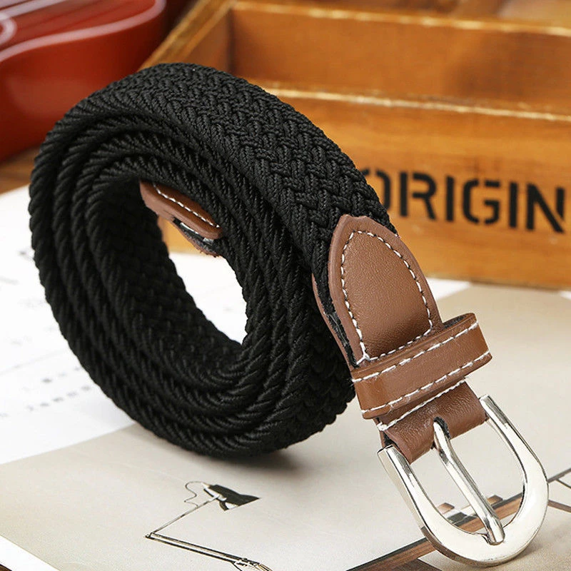 Men's Stretch Braided Elastic Woven Canvas Buckle Belt Waistband Waist Straps Men's Stretch Braided Elastic Woven Canvas Buckle Belt Waistband Waist Straps