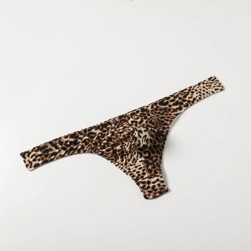 

New Sexy Leopard G-String Men Underwear Bulge Pouch G-string Shorts Underpants Bikini Thongs Boxer Brief