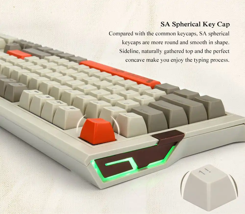 Ajazz AK510 Ретро RGB механическая клавиатура 104 клавиша PBT шариковая колпачок