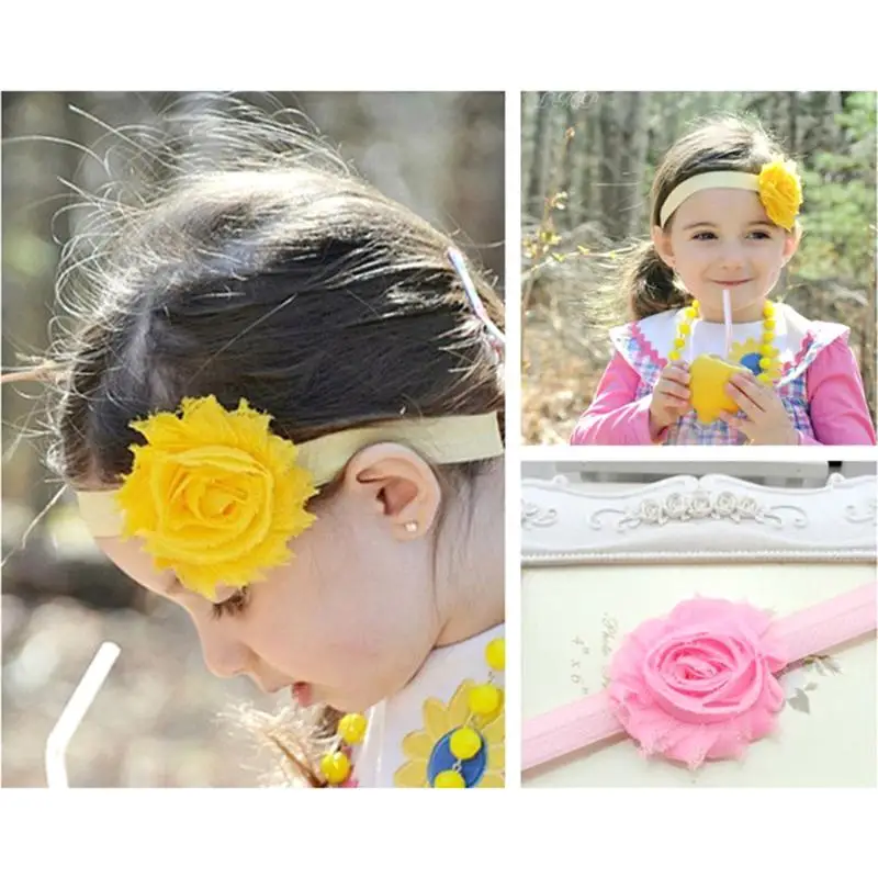 

18pcs/lot Newborn Flower Headband Hair band Kids Girls Elastic Bow Headband DIY Hair Accessories For children newborn toddler