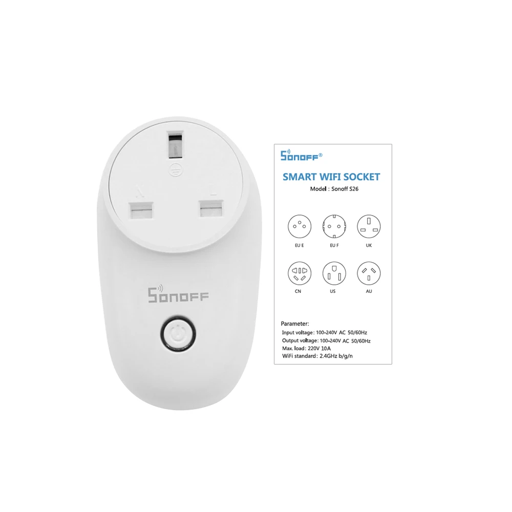 Умная Беспроводная розетка SONOFF S26 ITEAD с поддержкой Wi Fi 5 шт.|Умные розетки| |