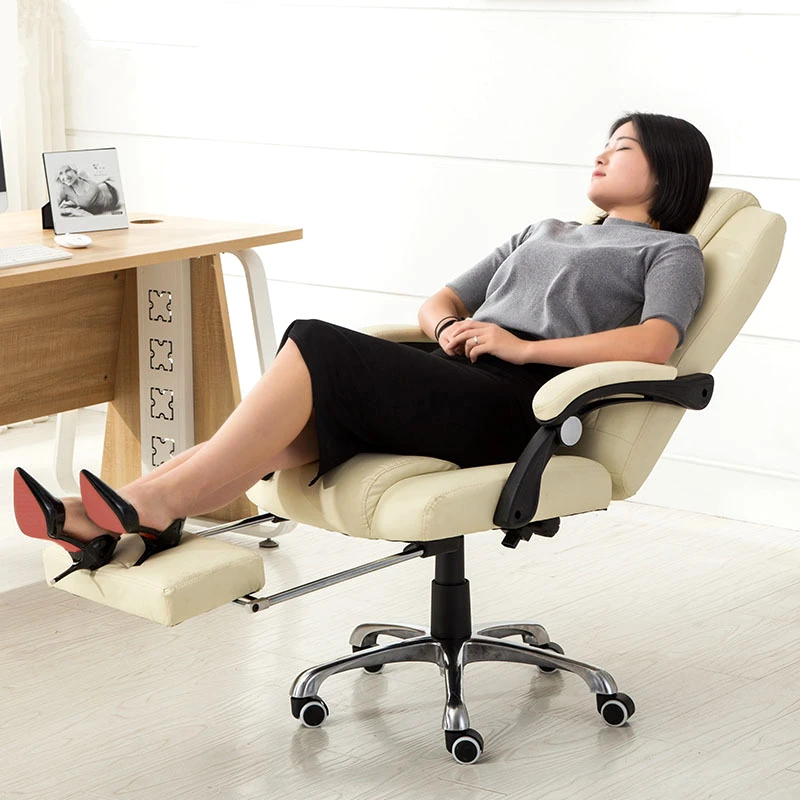 

Quality Boss Office Chair Soft Swivel Computer Chair Heighten Soft Backrest Lying Lifting Seat Leisure With Footrest Chair