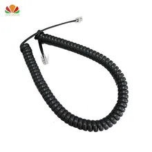 85cm longo cabo de telefone endireitar 5m microfone receptor linha rj22 4p4c conector fio de cobre telefone volume curva handset cabo