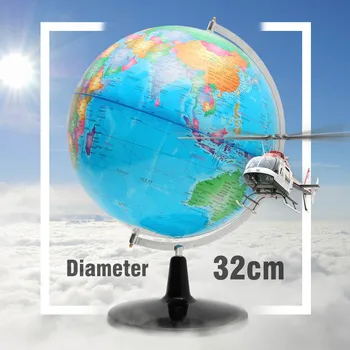 

32CM Big Large Rotating Globe World Map of Earth Geography School Educational Tool Home Office Ornament Gift