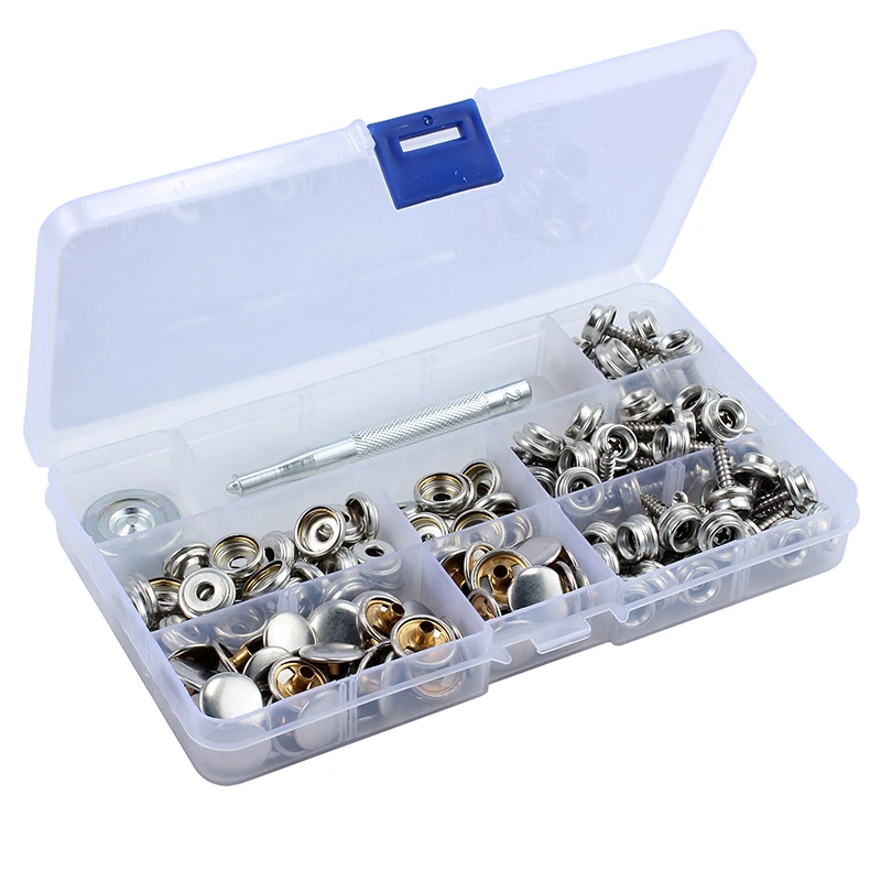 

50*Snap Fastener Sockets+50* Buttons+50*Snap Fastener Self-tapping Screw Stud