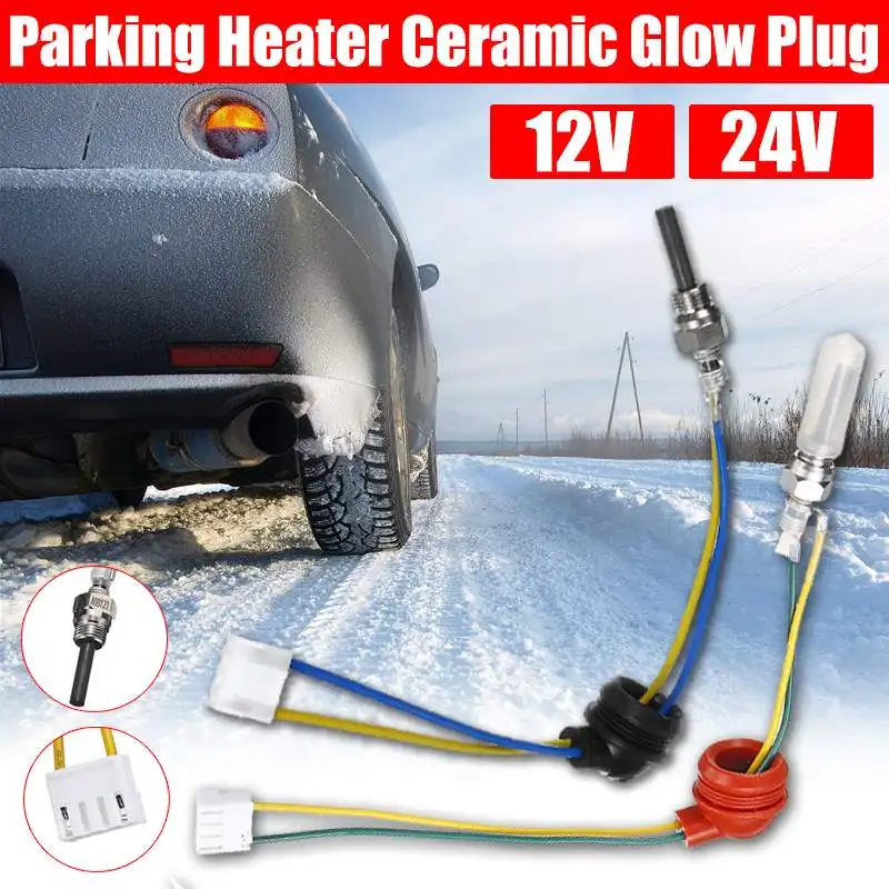 

Durable 12/24V Universal Car Parking Heater Ceramic Glow Plug Car Spark Ignition Compact Air Park Heater Tank