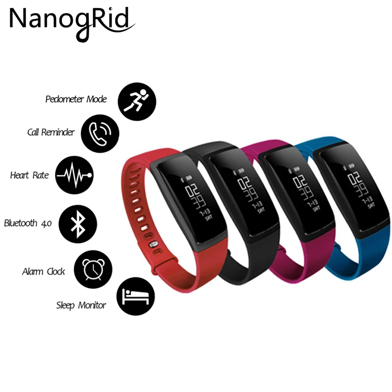 

Smart Wristband V07 Smart bracelet Blood Pressure Heart rate Fitness Tracker Call SMS Alert Smart band For Android IOS Phone
