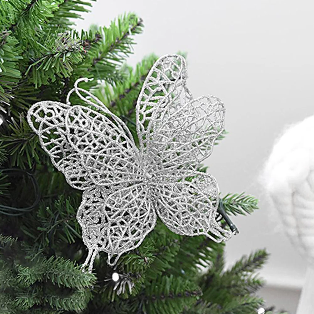 

6 Pcs Christmas Butterfly Decorations Christmas Tree Ornaments Wedding Party Decorations Crafts Gift for Child