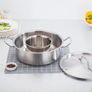 

Hot pot mandarin duck pot thickened stainless steel mother pan household soup pan two-flavor chafingdish Chinese fondue stewpan