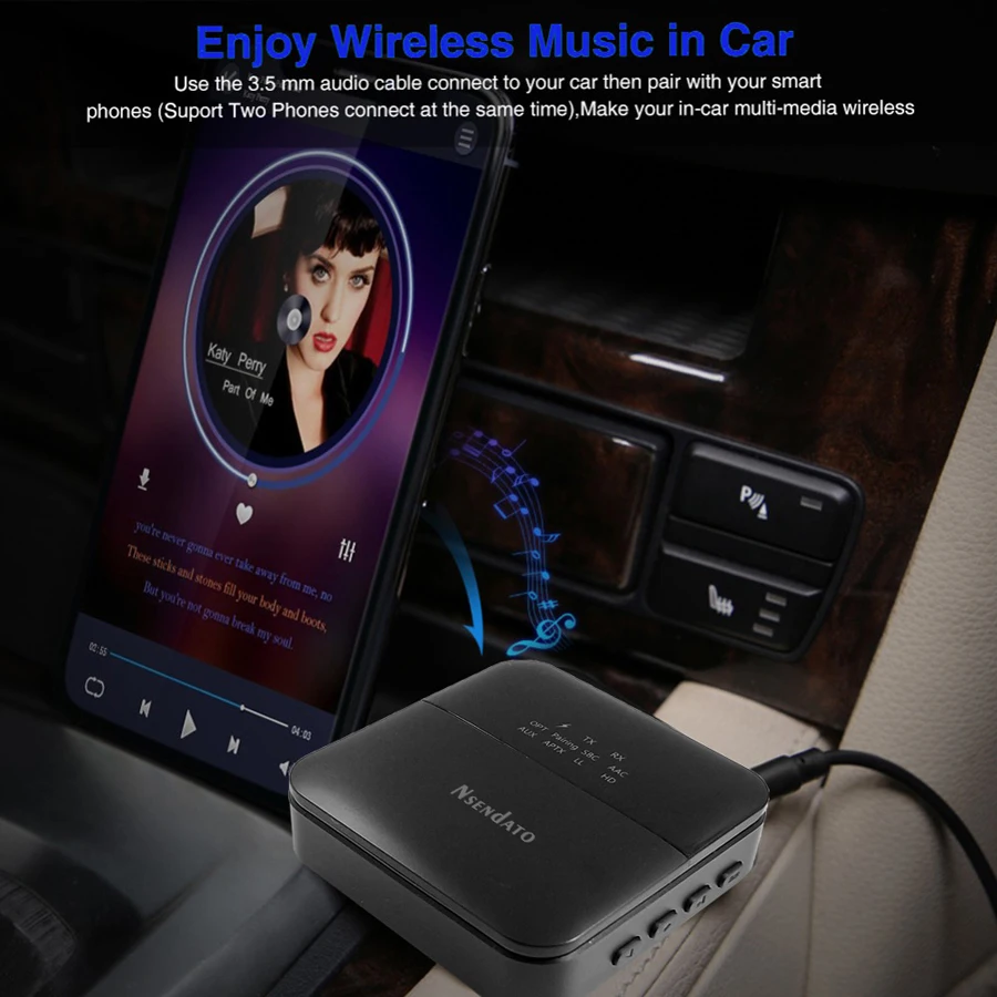Skup 3.5mm HD Bluetooth 5.0 nadajnik i odbiornik audio CSR8675 bezprzewodowy aptx audio Auto na adapter do tv samochodu aptX HD LL krótki czas oczekiwania