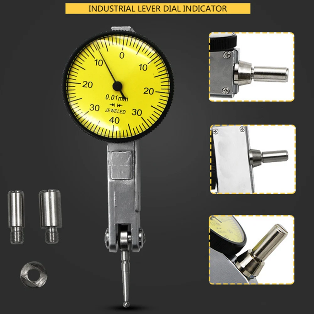0 0.8mm Test Indicator Accurate Dovetail Rails Mount Waterproof Dial