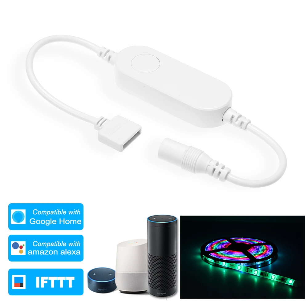 

WiFi LED Controller Wireless Strip Light Smart Controller with RGB RGBC RGBCW Interface Voice Control For Alexa Google Home