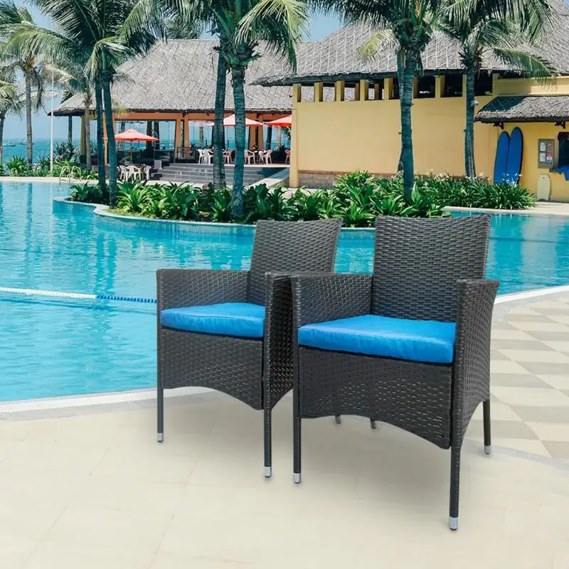 

2/3pcs Single Backrest Chairs Black Embossed Dining Arm Chair Rattan Cafe Home Furniture Kit Garden Chairs with Soft Cushion