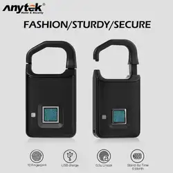 Anytek P4 USB Перезаряжаемые Smart отпечатков пальцев замок Keyless Отпечатков пальцев разблокировать Anti-Theft замок безопасности двери багажные сумки