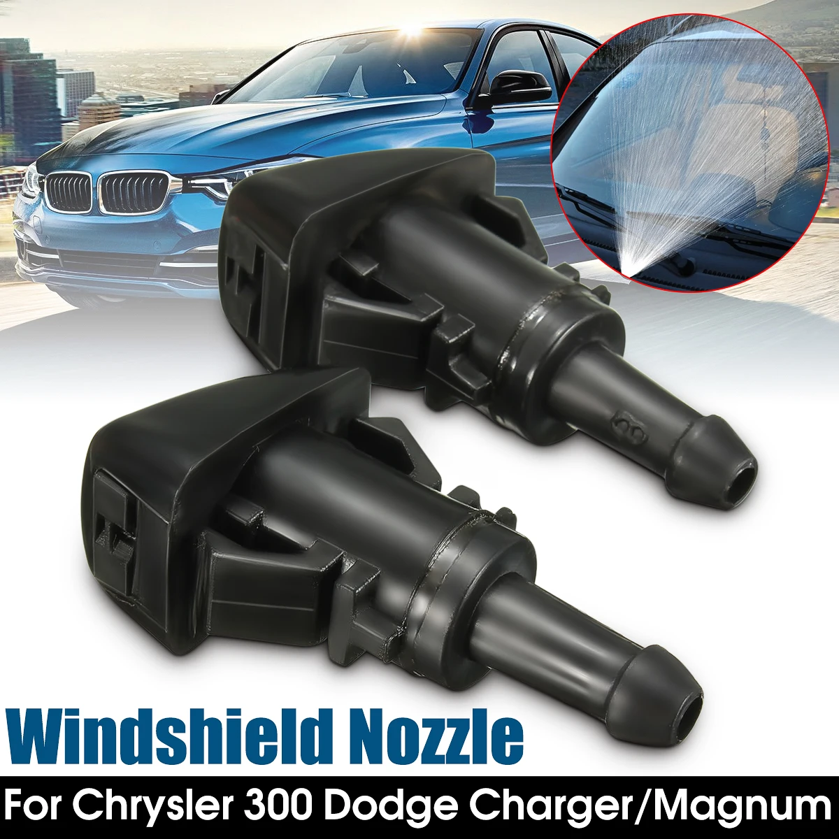 2016 Brand New 2x Windshield Water Sprayer Wash Washer Nozzle Wipers