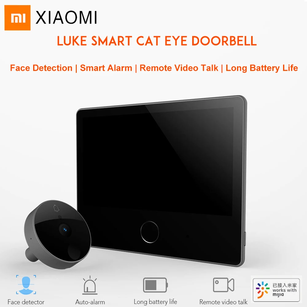  Xiaomi Mijia Luke Smart Video Intercom Doorbell Cat Eye Caty Face Detector Night Vision Anti-Thief 