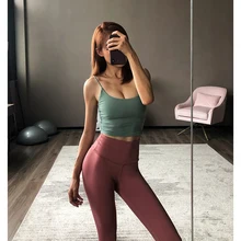 Без рукавов обивка Топ Для женщин Slim Fit розовый Йога Top Sport спортивные Тэнк-топы Милые рубашки Фитнес Костюмы 9 Цвета