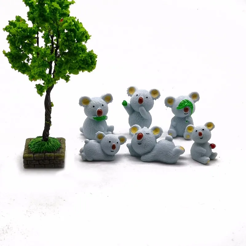 Дерево медведь коала семья животных модель ремесло подарок бонсай Декор миниатюрное домашнее украшение для сказочного сада украшения DIY аксессуары