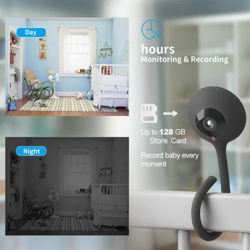 

Wireless Baby Crying Alarm Wifi Camera 2 Way Audio Night Vision Security Camera Temperature Monitor Lullaby Babysitter Promotion