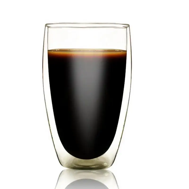 

200ml/250ml/450ml Double-walled Coffee Cup Borosilicate Glass Heat-resistant Glass Coffee Cup Explosion Proof Glass Water Cup
