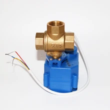 1/" DN15 DC12V CR02 3-х полосная T Порты и разъёмы Электрический шаровой клапан, латунный шаровой клапан с электроприводом, 3 проводной контроль