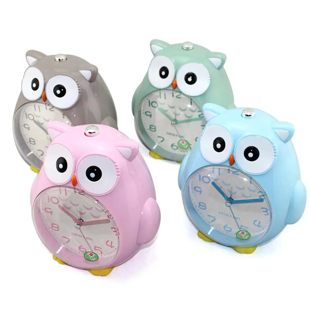 AsyPets Inches Cute Cartoon Owl Shape Alarm Clock Silent Night Light