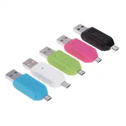 USB2.0 Micro USB OTG Картридер для TF SD мемери карты для ПК мобильный телефон