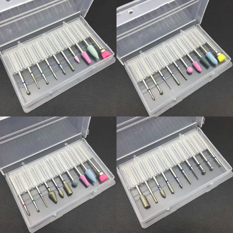 

10Pcs Alloy tungsten steel Nail Art Grinding Drill Bits Electric Manicure Machine Diamond Bullet