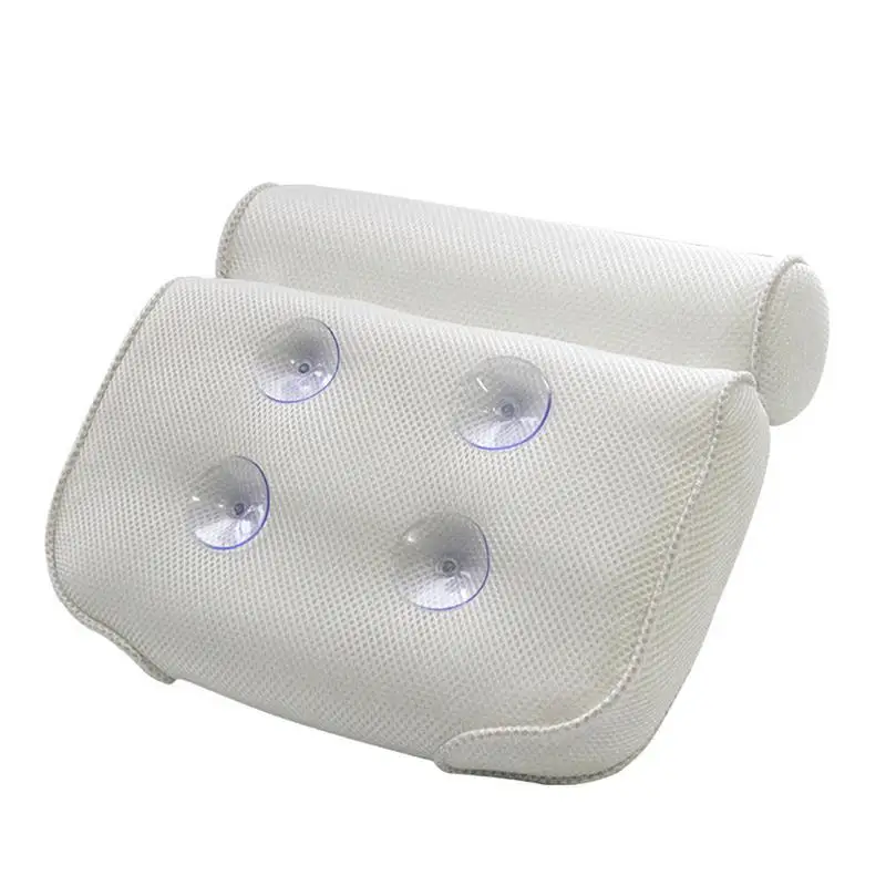 3D Mesh Bathroom Spa Bathtub Cushioned Bath Tub Jacuzzi Pillow Headrest With Suction Cups Neck Bath Cushion