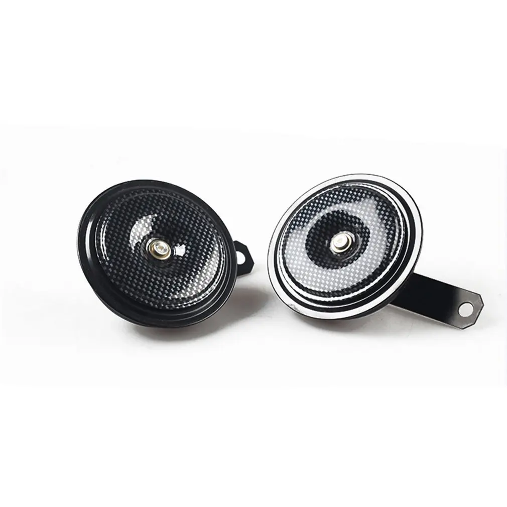 

Carbon Fiber Truck Alarm Car Basin Horn Car Warming Horn 12V Metal Twin Horn Kit Motorcycle Modification Parts