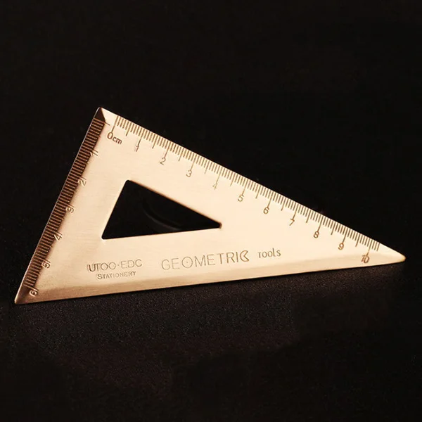 Толщина 0,08 дюймов супер прочный комплект из латуни квадратный треугольник-линейка канцелярская математическая Геометрия лучший подарок