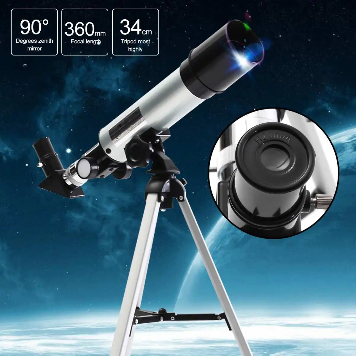 Astronomical Telescope Tube Refractor Monocular Spotting Scope Outdoor Space Monocular Refractor Telescope Eyepieces Tripod