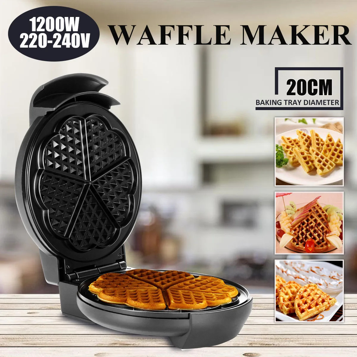 

EU Plug 1200W Non-stick Electric Egg Cake Waffle Maker Machine Crept Breakfast Crepe Baking Machine Kitchen Cooking Tools